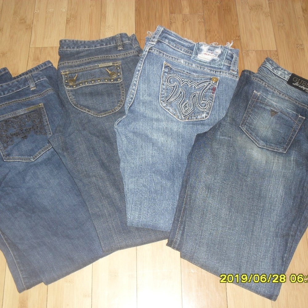 4 Pair Denim Jeans 2 Michael Kors, 1 Mek, 1 Guess